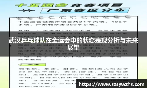 武汉乒乓球队在全运会中的状态表现分析与未来展望